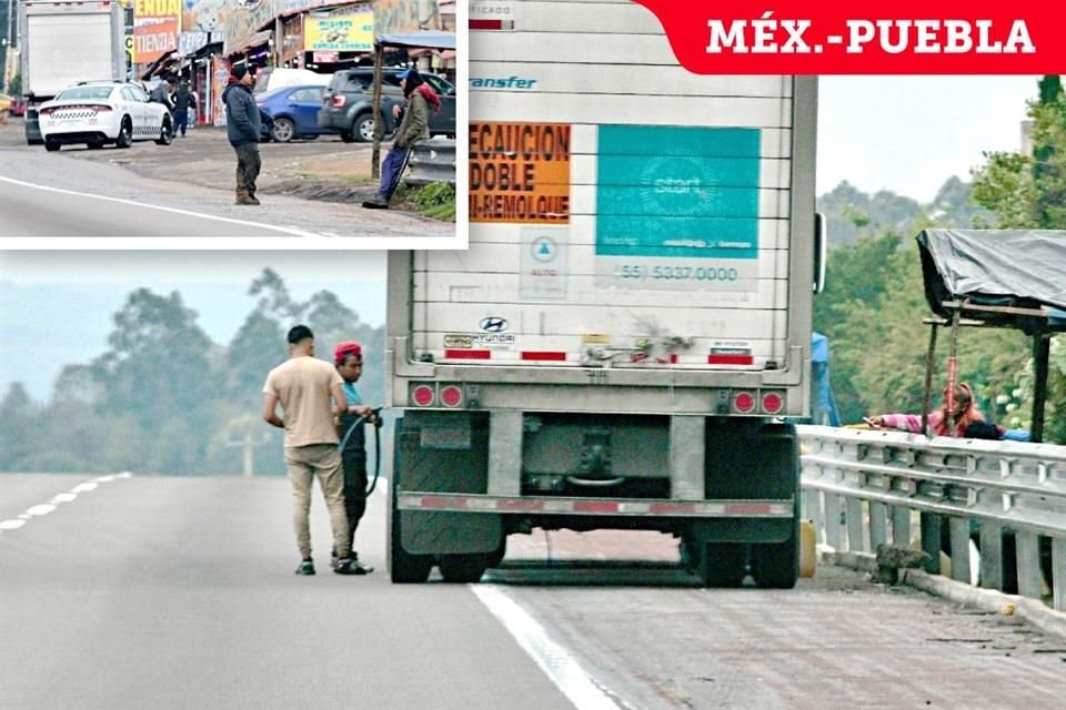 En el poblado de Santa Rita, Tlahuapan, en la México-Puebla, hay al menos 15 puntos de venta de huachicol que trabajan a la vista de la GN.