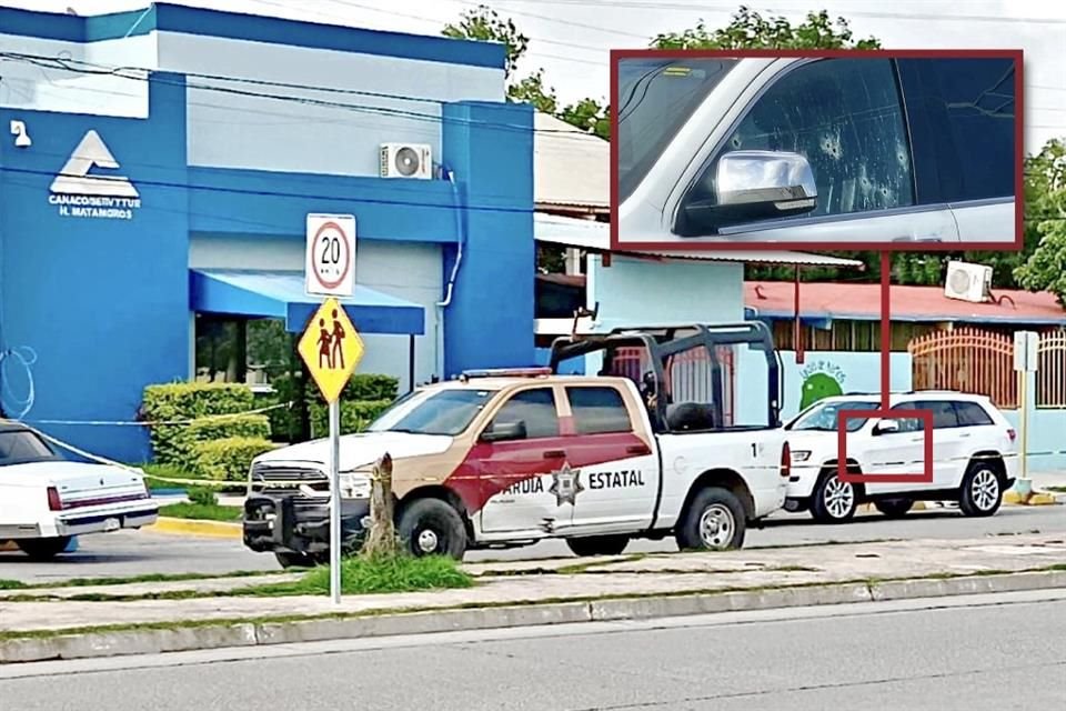 Julio Almanza fue ejecutado al llegar a sus oficinas en el edificio de la Fecanaco, que presidía desde 2016. La ventanilla del conductor quedó con seis impactos de bala.