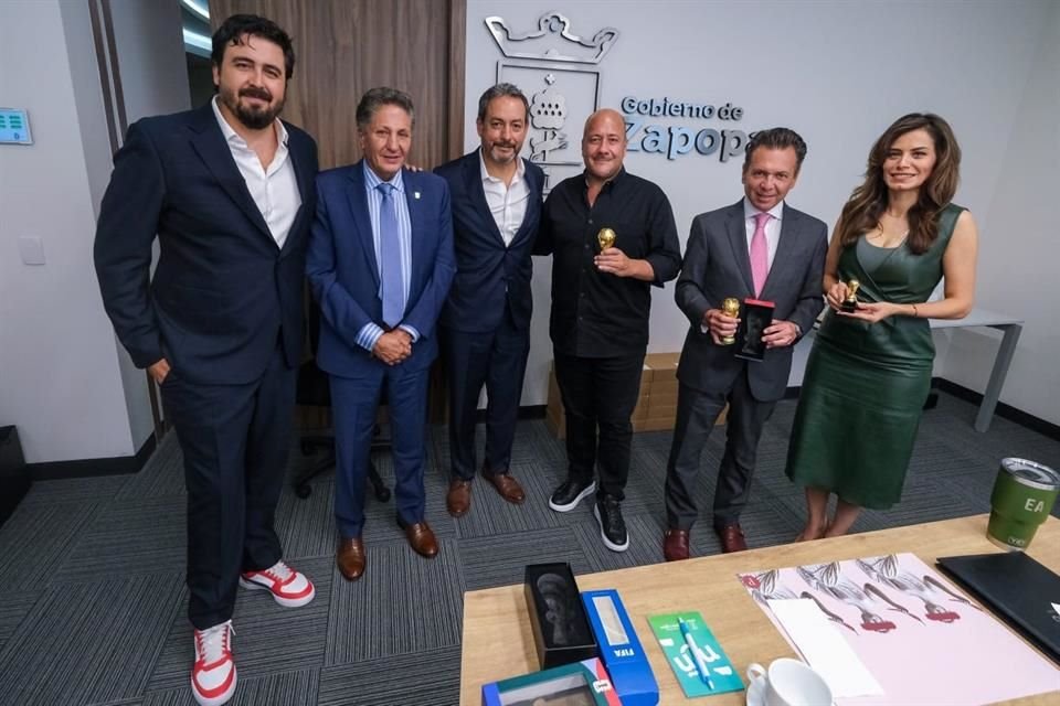 Amaury Vergara, Frangie, Alfaro, Lemus y Verónica Delgadillo se reunieron para afinar detalles del Mundial 2026.