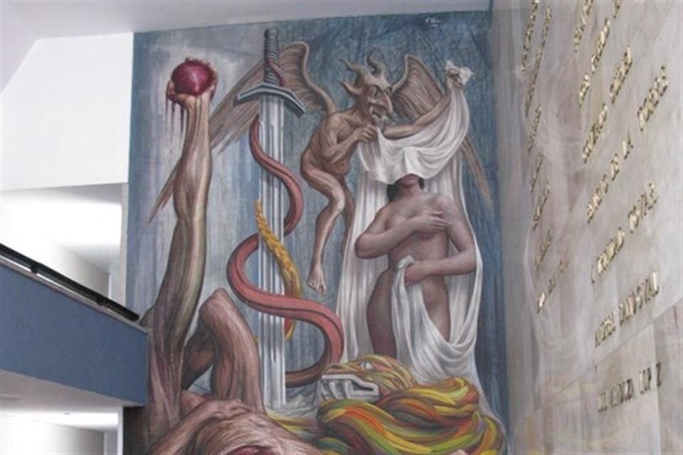 'Alegoría del Teatro en México' se encuentra en el lobby del Teatro Experimental.