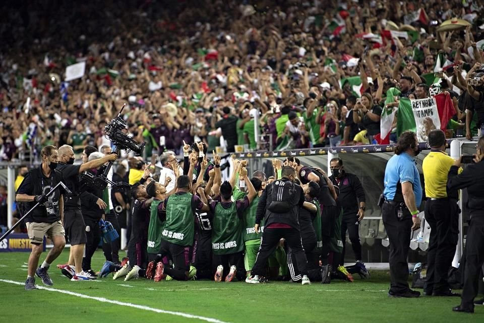 Al final, así fue el festejo del Tricolor.
