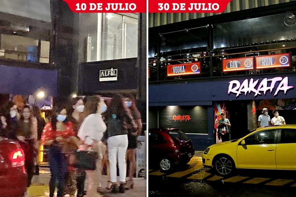 Jóvenes se toparon con establecimientos cerrados, como el Rakata, en Avenida Real Acueducto, en Zapopan.
