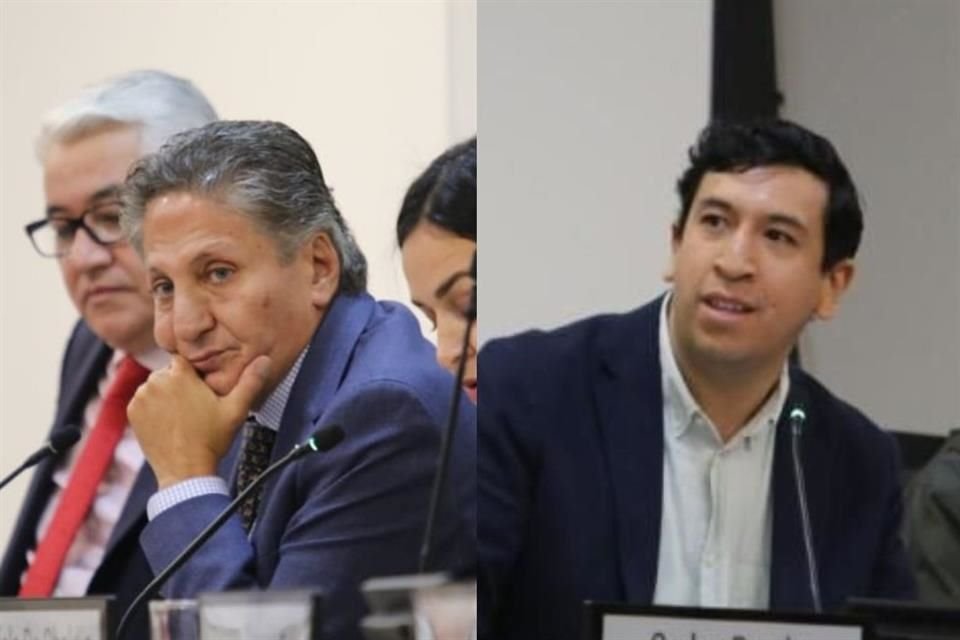 El Alcalde Juan José Frangie, y el regidor, Pedro Kumamoto, durante le proceso de ratificación de la Tesorera de Zapopan.