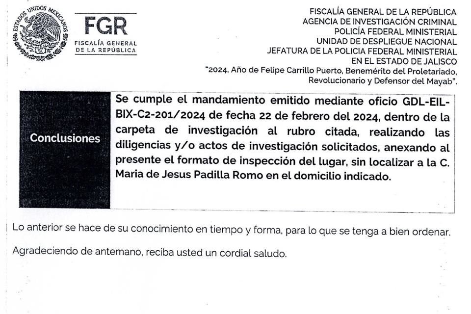 La diputada local con licencia, María Padilla, es indagada por supuestamente reportar un domicilio 'falso' durante un recurso legal con el que buscaba ser candidata por Guadalajara.