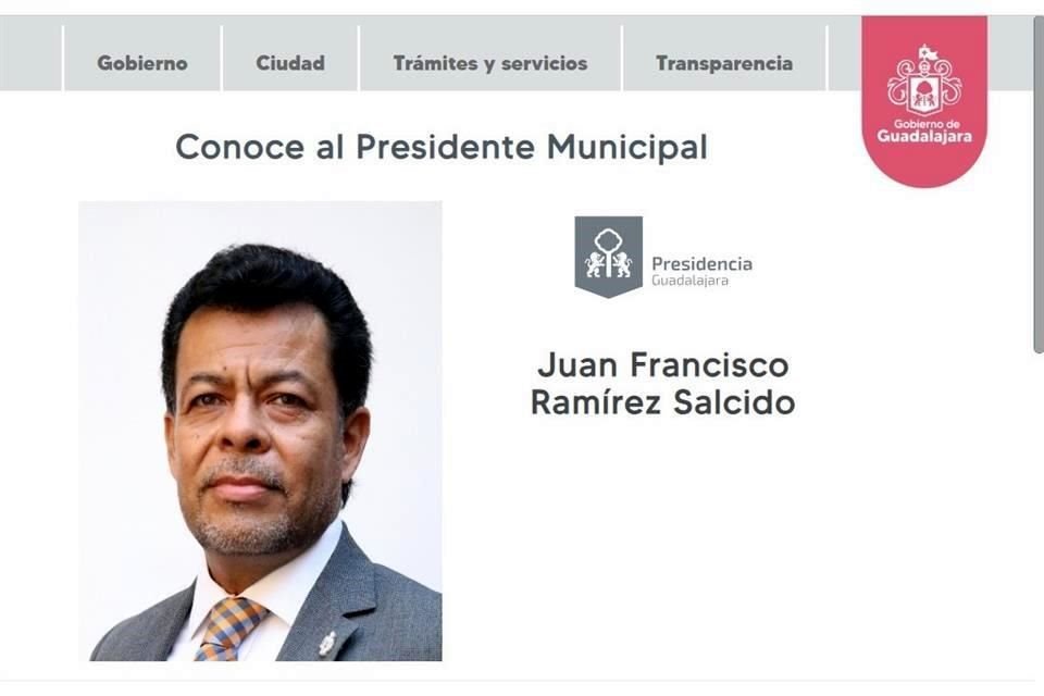Guadalajara tiene un Gobierno nuevo, pero en su página de Internet aún aparece Francisco Ramírez como Alcalde.
