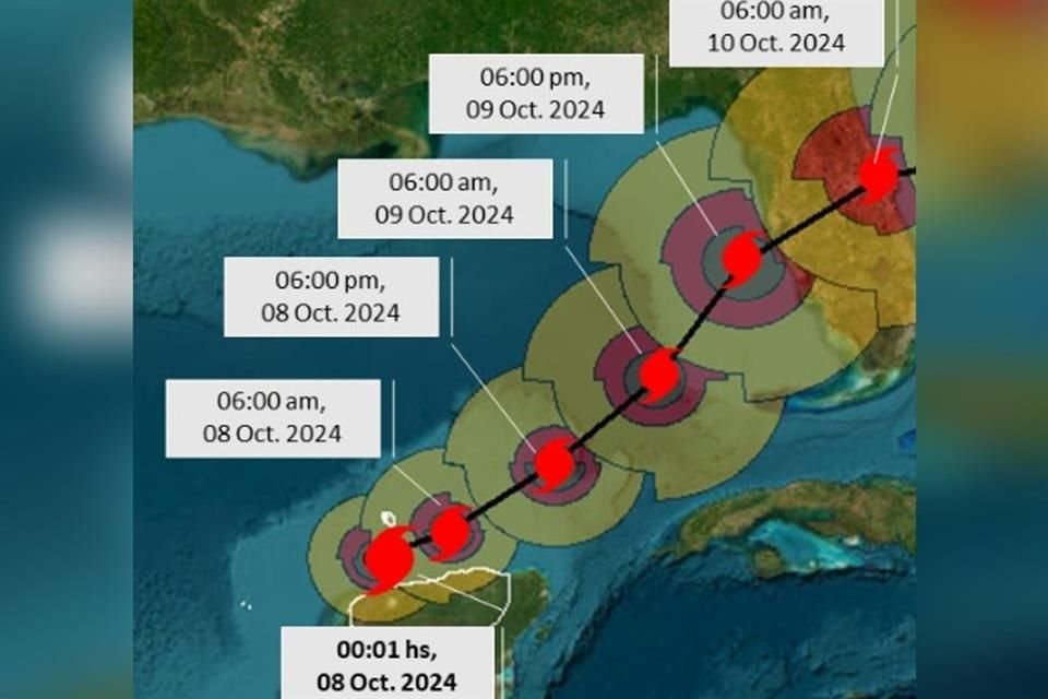 El huracán 'Milton' se degradó a categoría 4, a 105 kilómetros al nor-noreste de Progreso, Yucatán, informó Protección Civil del Estado.