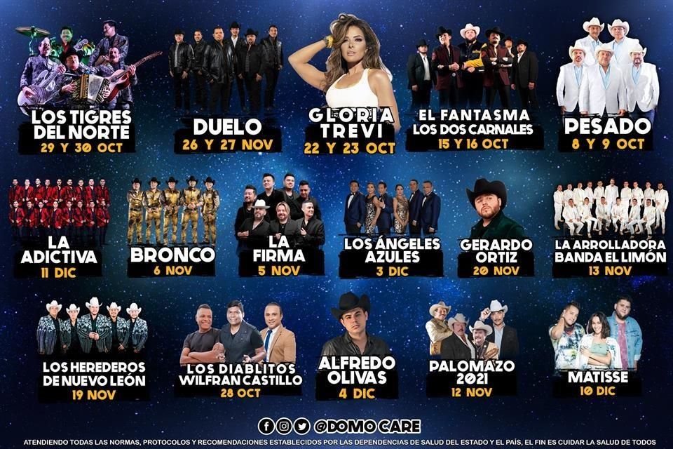 El Domo Care anuncia su agenda para su edición 2021 con conciertos que iniciarán el 8 de octubre y concluirán el 11 de diciembre.