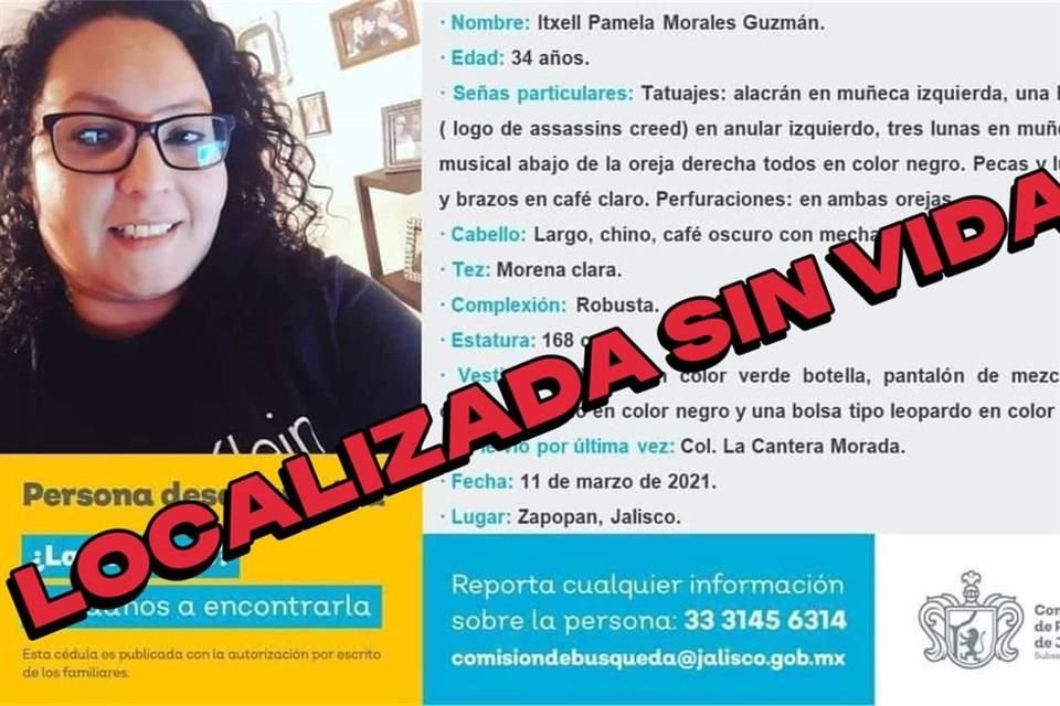 Itxell Pamela Morales Guzmán, 'Pamm', fue reportada como desparecida en 2021.