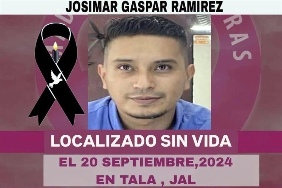 Luego de más de un mes de búsqueda, Óscar Josimar Gaspar Ramírez, desaparecido en septiembre en Tala, fue localizado sin vida.