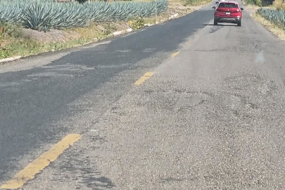 En la carretera federal 90, que conecta a Zapotlanejo con Degollado, el asfalto está tan deteriorada que hay tramos en los que debes bajar mucho la velocidad para no dañar tu auto.