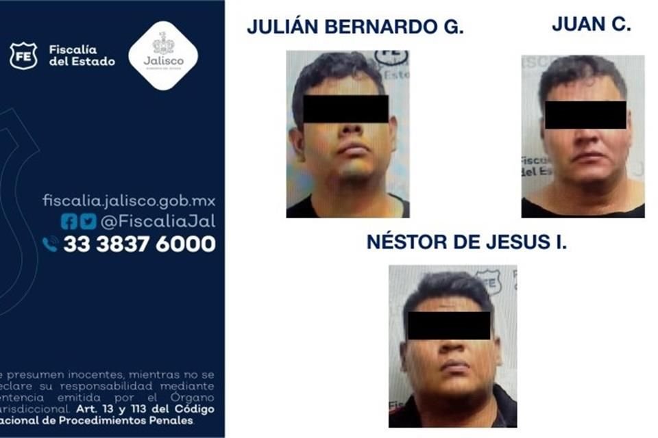 Los detenidos son Julián Bernardo 'G', Gustavo Armando 'C'; y Néstor de Jesús 'I'.