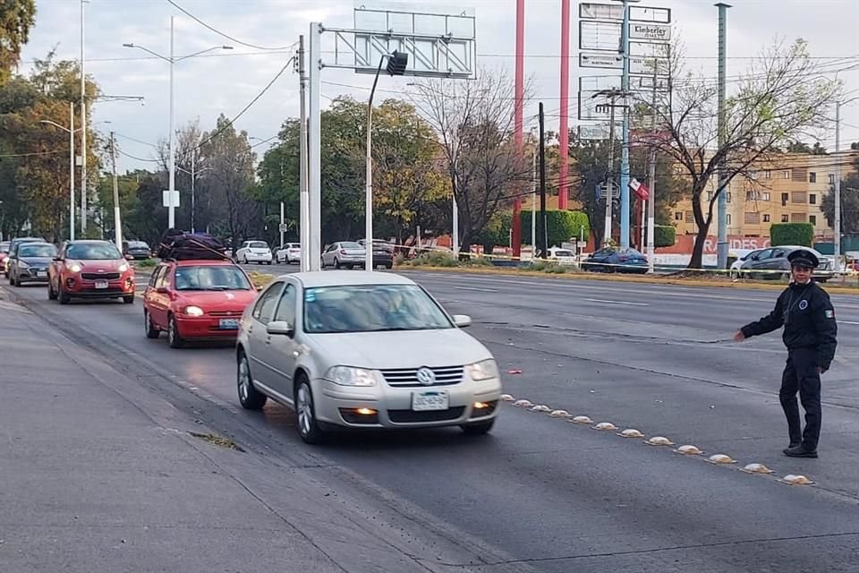 Desde esta mañana, la Avenida López Mateos Sur tiene dos carriles más para entrar a la Ciudad en hora pico de la circulación.