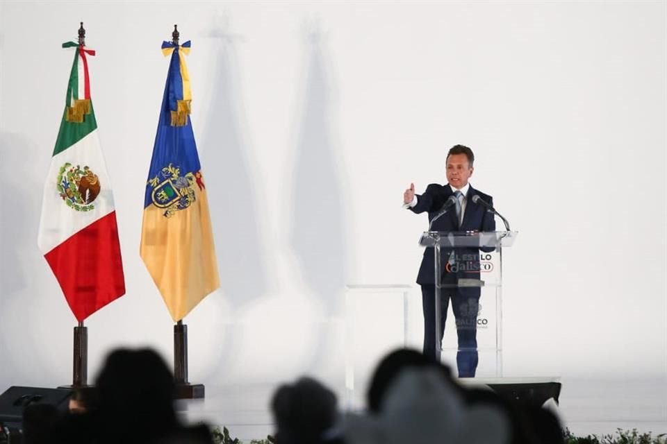 Pablo Lemus durante su discurso, tras tomar protesta como Gobernador de Jalisco en el periodo 2024 - 2028.