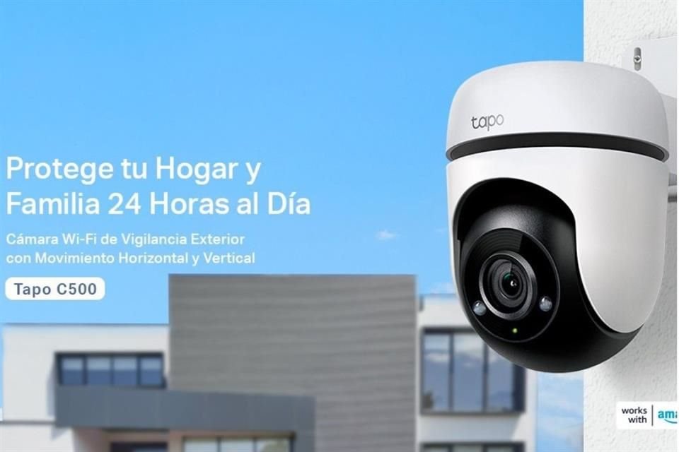 La cámara Tapo C500 no dejará ningún punto ciego gracias a su rotación de 360° y es resistente tanto al agua como al polvo para resistir las adversidades del exterior.