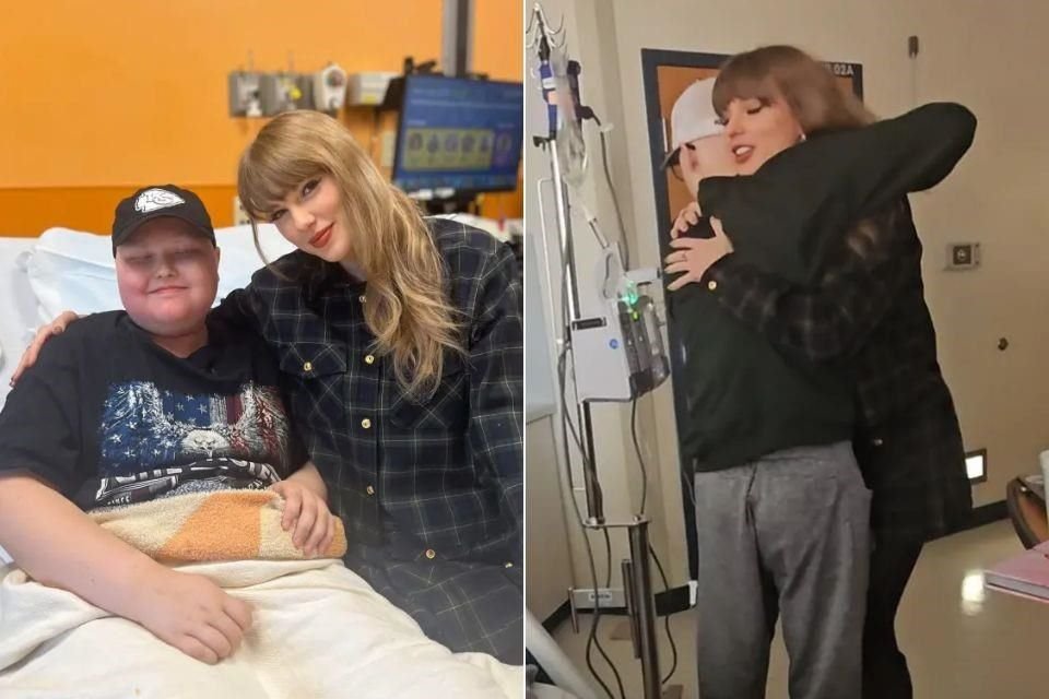 Taylor Swift visitó de sorpresa a los pacientes y personal de un hospital infantil en Kansas City; llegó acompañada de Travis Kelce.