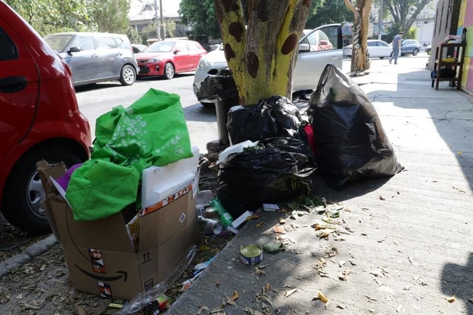 La acumulación de basura es evidente en algunas colonias de Guadalajara, como este punto de Vallarta Norte, ayer.