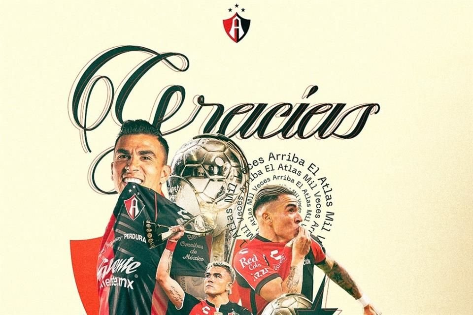 Atlas anunció oficialmente la salida del canterano Luis Reyes del plantel Rojinegro.