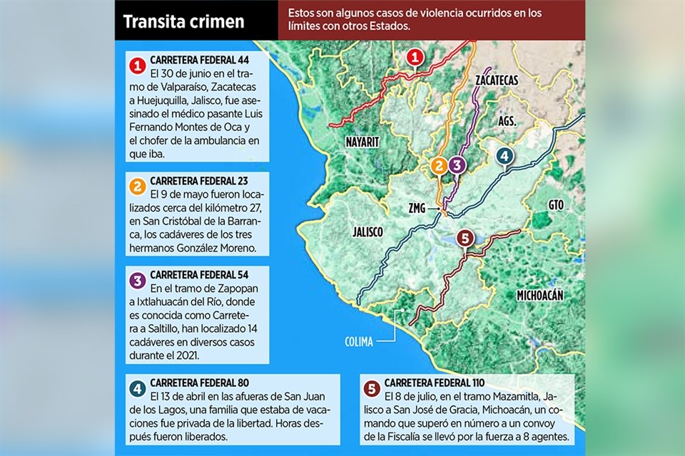 Estos son algunos casos de violencia ocurridos en los límites con otros Estados.  