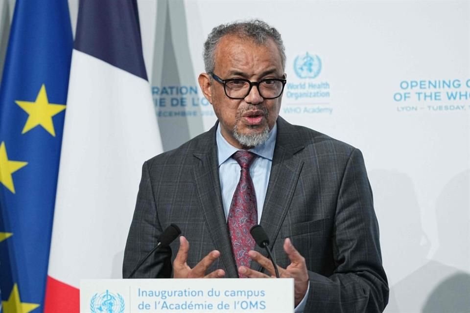 El director de la Organización Mundial de la Salud, Tedros Adhanom Ghebreyesus, durante un discurso en Francia, el 17 de diciembre del 2024.