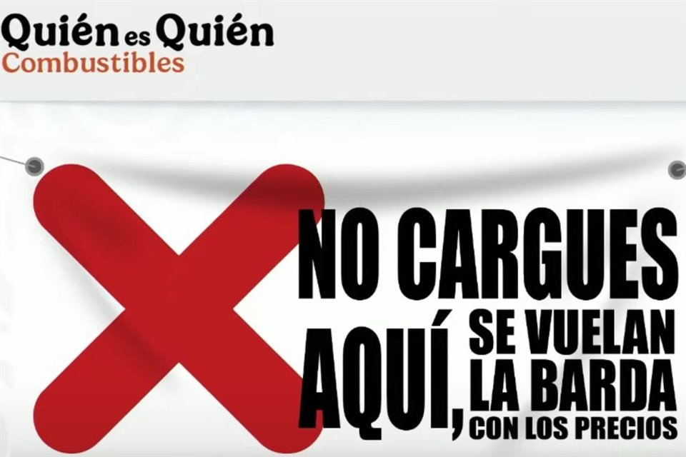 En la conferencia matutina de la Presidenta Claudia Sheinbaum, César Iván Escalante, titular de la Profeco, mostró la lona con la que se exhibirá a los expendios, con la leyenda: 'No cargues aquí, se vuelan la barda con los precios'. 