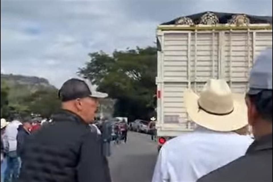 Productores agaveros se manifestaron en la entrada del municipio de Tequila, Jalisco; exigen un precio justo del agave.