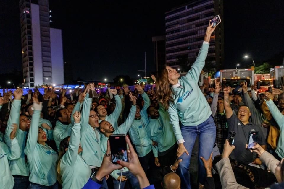 Verónica Delgadillo durante el arranque del programa Limpia Guadalajara.