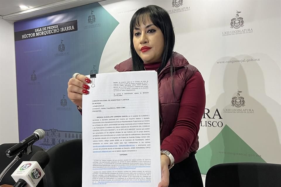 Brenda Guadalupe Carrera García, diputada de Morena, presentó un nuevo recurso contra morenistas por supuesta violencia política en razón de género.