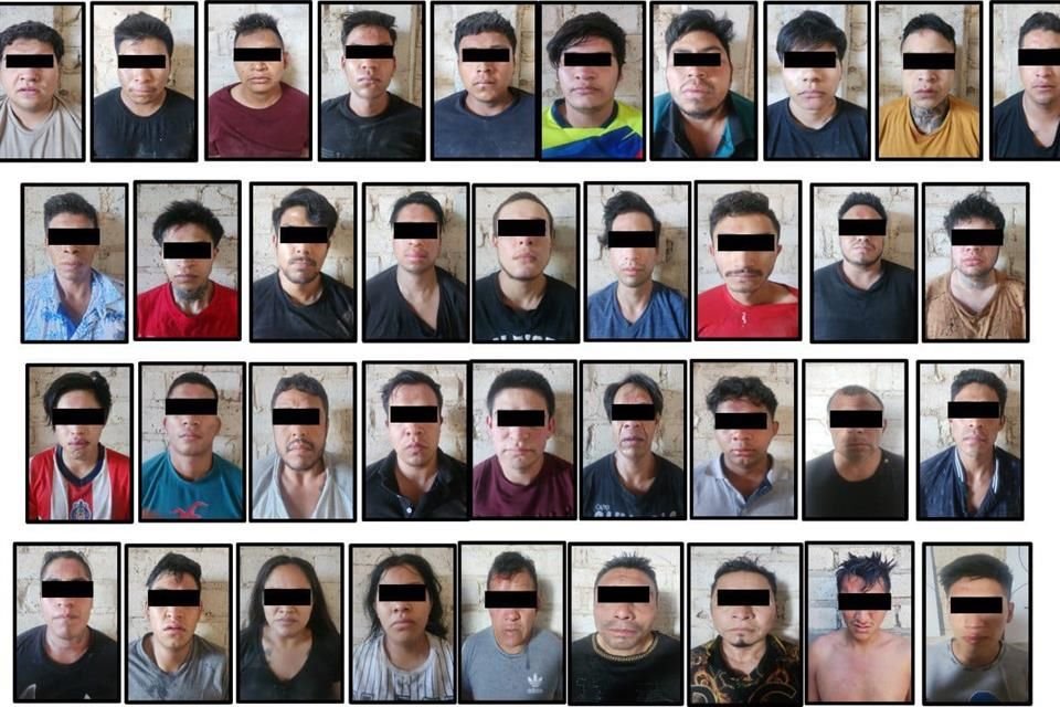 Al principio se había informado que eran 37 personas, pero al final, se puso a disposición de un Ministerio Público Federal a 38, entre las que había dos mujeres.