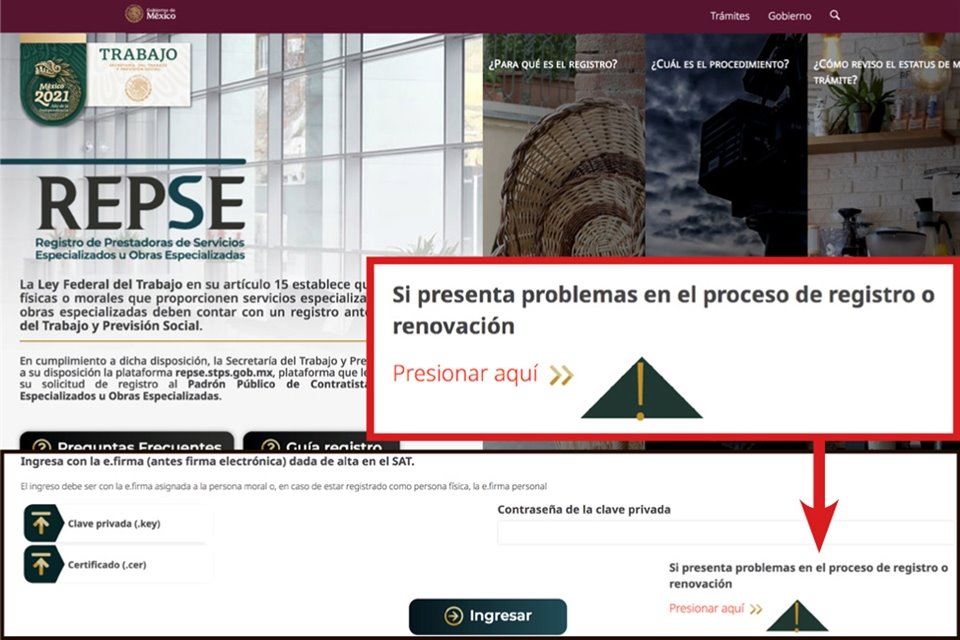 Gobierno complica refrendar la inscripción en Registro de Prestadoras de Servicios Especializados u Obras Especializadas (REPSE), señala IP. 