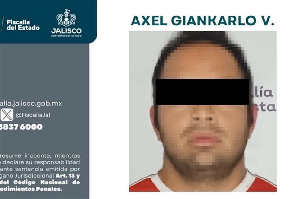 Ficha de Axel Giankarlo V en la Fiscalía de Jalisco