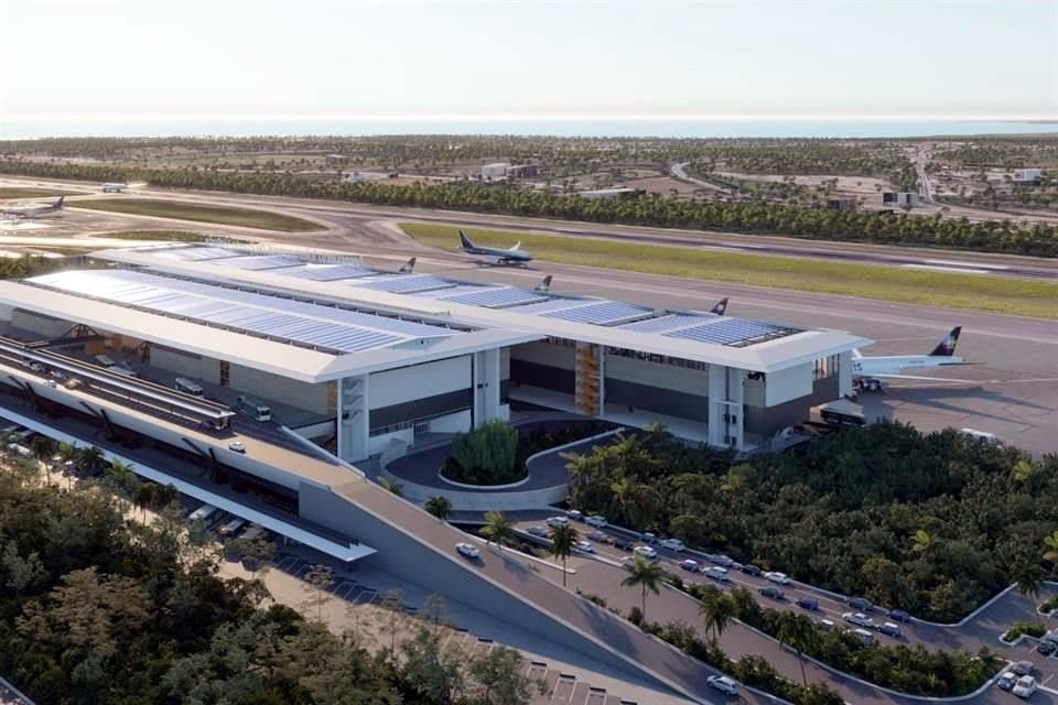 De acuerdo con el GAP, así se vería el Aeropuerto Internacional de Puerto Vallarta cuando termine la construcción de la Terminal 2, en diciembre del 2026.