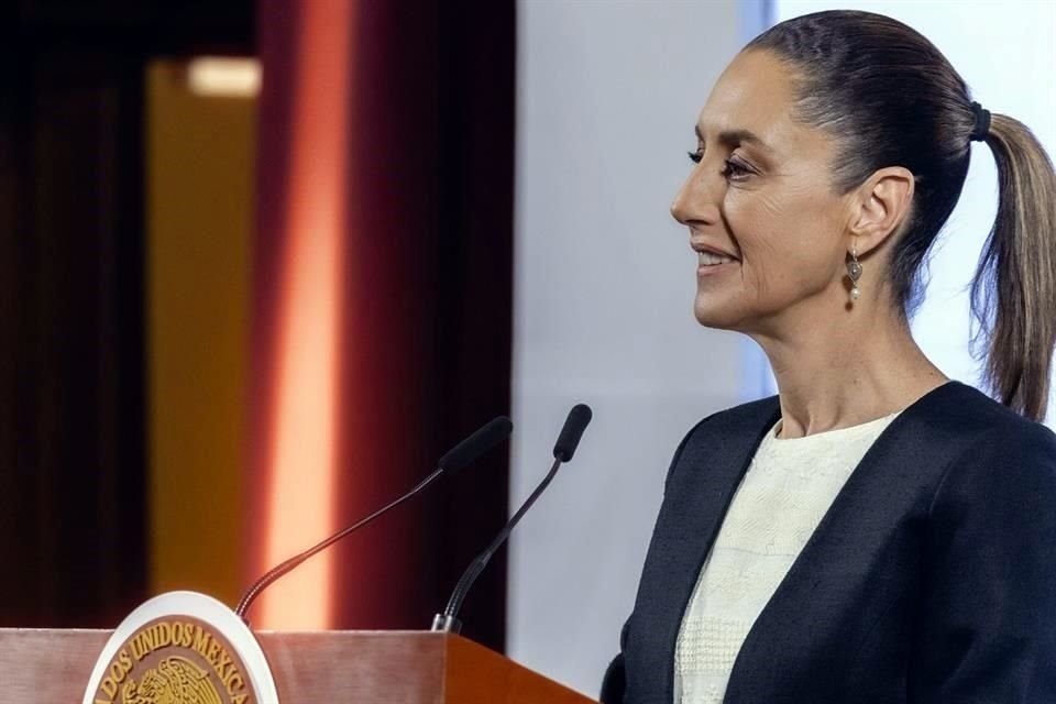 La Presidenta Sheinbaum en su conferencia de prensa de este miércoles en Palacio Nacional.