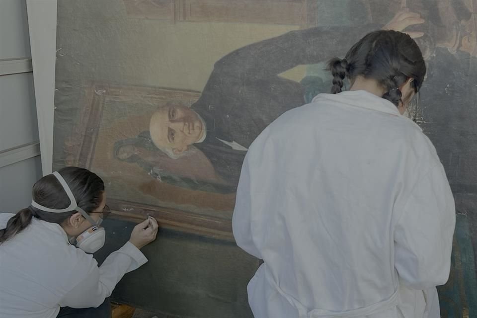 La Escuela de Conservación y Restauración de Occidente se encuentra en proceso de restauración de una pintura histórica de Miguel Hidalgo.