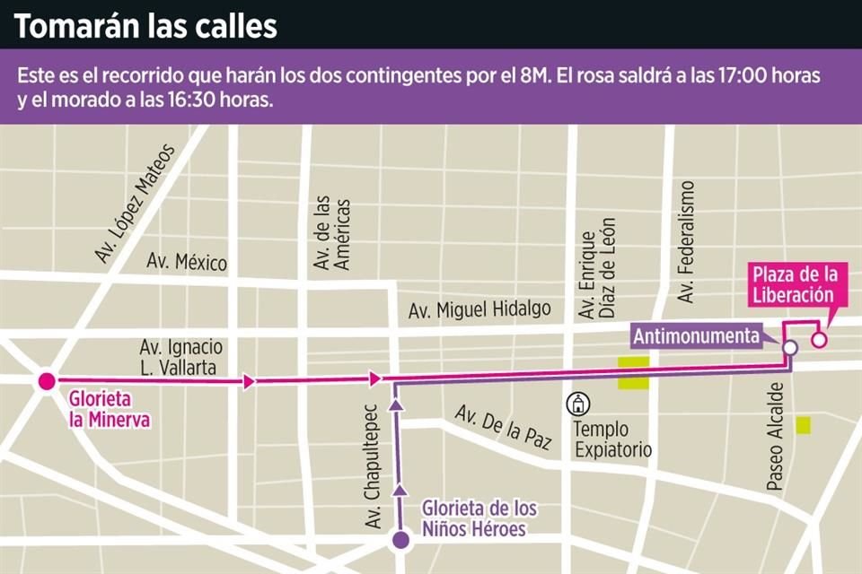 ¿Vas a asistir? Toma nora del recorrido de los dos contingentes.