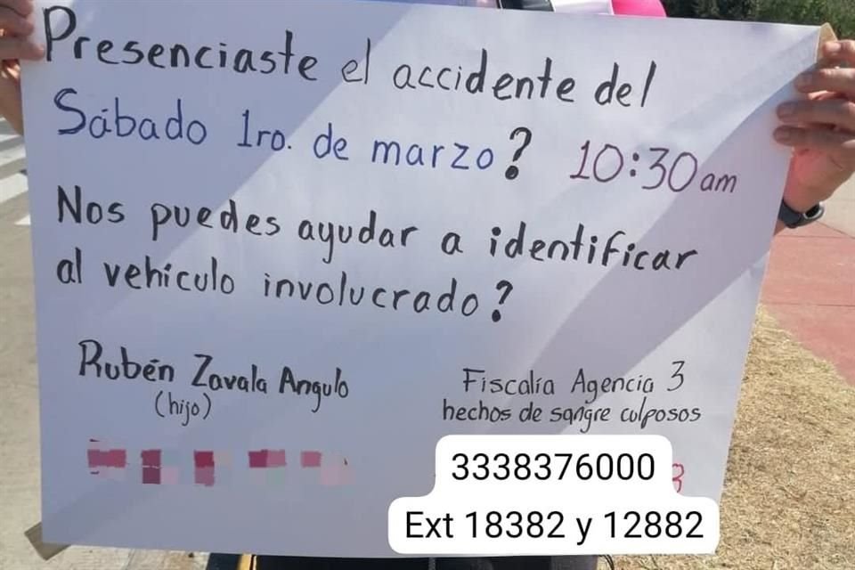 Además, la familia pide que las autoridades hagan una campaña para que los automovilistas respeten a los ciclistas que usan el Circuito JVC.