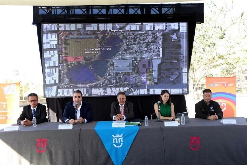 Cuauhtémoc Gómez Ponce, Ismael Jauregui Castañeda, Juan José Frangie, Estefania Juárez Limón, Miguel Arturo Vázquez Aguilar, presentan el Gran Parque Zapopan Sur.