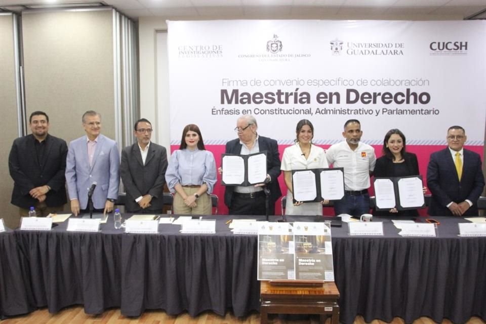 A través del CUCSH, la UdeG y el Congreso de Jalisco firmaron un convenio para que empleados del Legislativo cursen una maestría en Derecho.