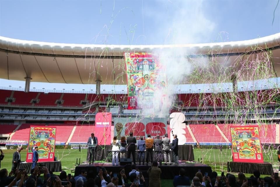 La presentación se hizo en el Estadio Guadalajara, la Casa de las Chivas, como será conocido el recinto durante el Mundial 2026.