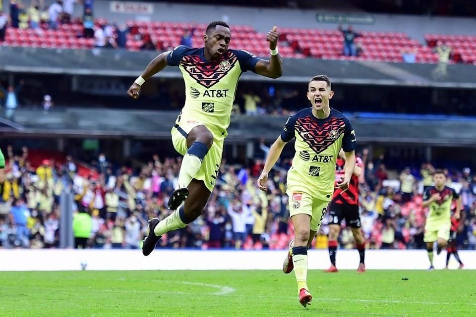 Renato Ibarra explotó tras marcar su gol con las Águilas.