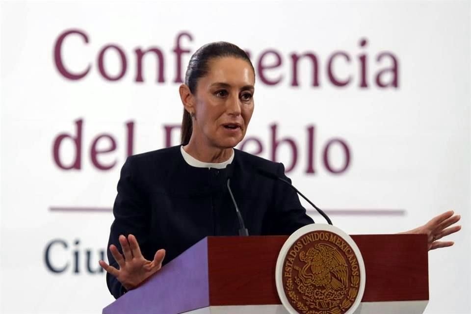 La Presidenta en su conferencia de prensa de este miércoles en Palacio Nacional.