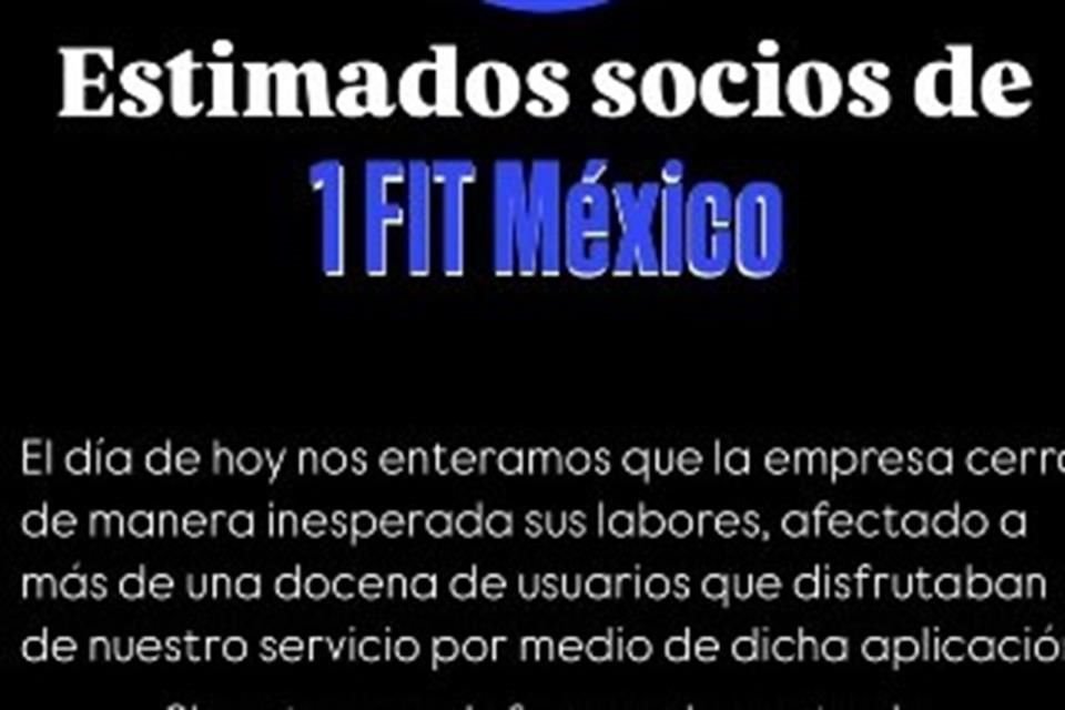 Sin previo aviso y con deudas pendientes a gimnasios, empleados y usuarios, la plataforma internacional 1Fit cerró operaciones en México.
