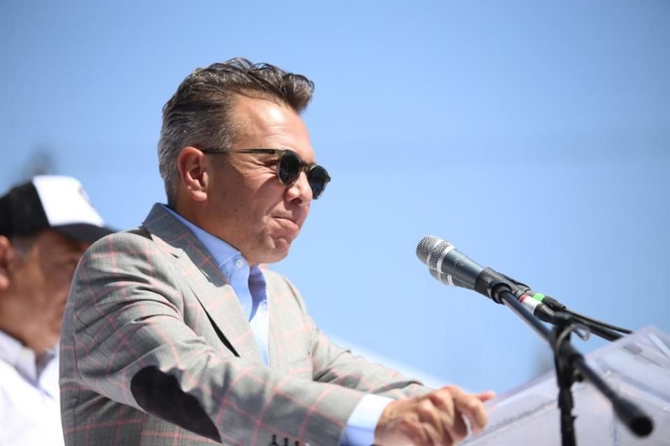 Pablo Lemus, Gobernador de Jalisco, habló sobre los incendios en Álamo Industrial, durante evento del Día del Trabajo en Guadalajara.