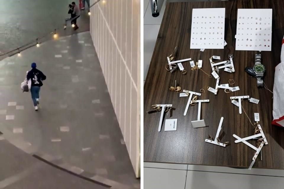 Dos personas fueron detenidas por el asalto a una joyería en el centro comercial Town Square, en el Municipio de Metepec, Edomex.