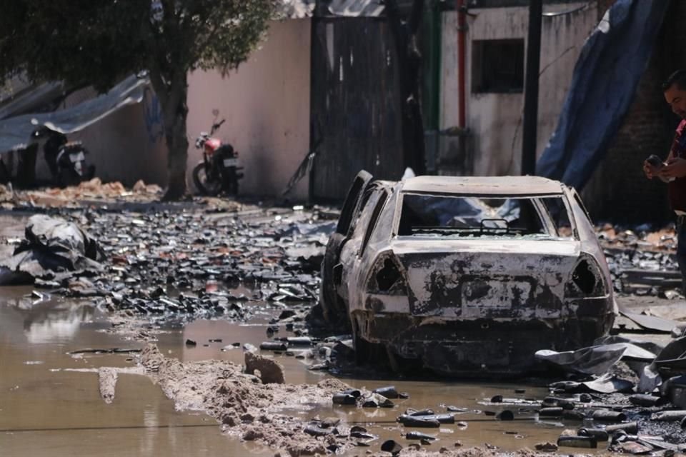 Private cars and properties were damaged by the explosions.
