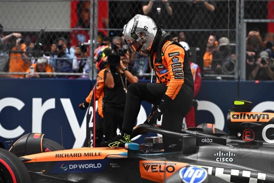 Lando Norris se quedó con la victoria en la mini carrera.