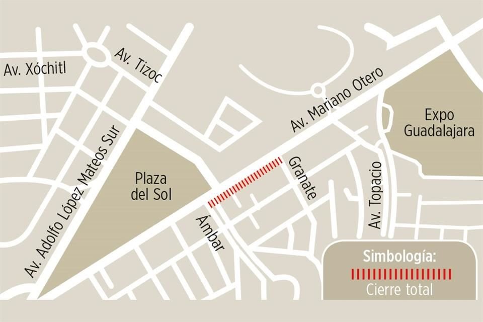 Por obras del Siapa, la lateral de Avenida Mariano Otero, a la altura de la Colonia Residencial Victoria permanecerá cerrada un mes, a partir del 5 de mayo.