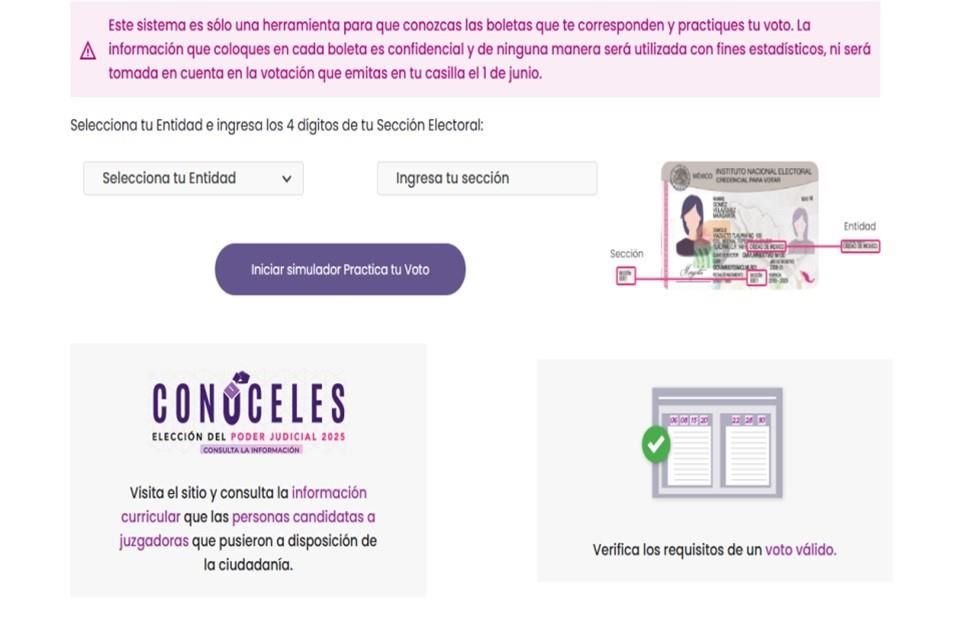 IECM habilitó el sitio Conóceles, que hasta ayer registraba poco menos de 130 mil visitas y en el que es posible consultar información correspondiente a los candidatos y candidatas al Poder Judicial local. 