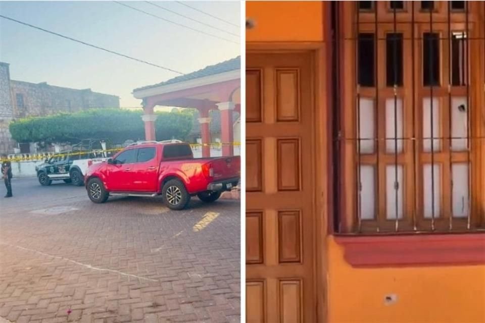 La fachada del Ayuntamiento de Huajicori, Nayarit, fue atacada a balazos por sujetos durante la madrugada de este 11 de mayo.