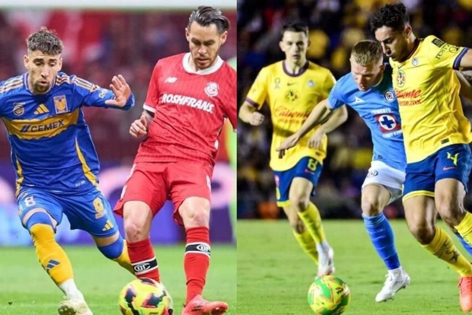 Toluca-Tigres y América-Cruz Azul serán los duelos de Semifinales en el Clausura 2025.