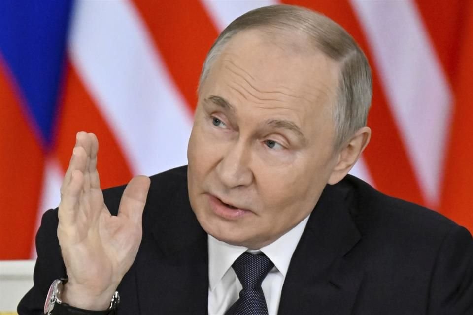 El Presidente ruso Vladimir Putin durante una conferencia de prensa en Moscú, el 14 de mayo del 2025.
